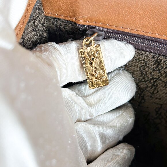 Vintage YSL Top Handle Leather Bag Brown - Picture 16 of 16